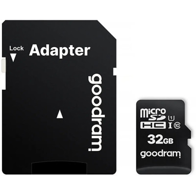 Карта пам`ятi MicroSDHC 32GB UHS-I Class 10 Goodram + SD-adapter (M1AA-0320R12) Карта пам`ятi MicroSDHC 32GB UHS-I Class 10 Goodram + SD-adapter (M1AA-0320R12)