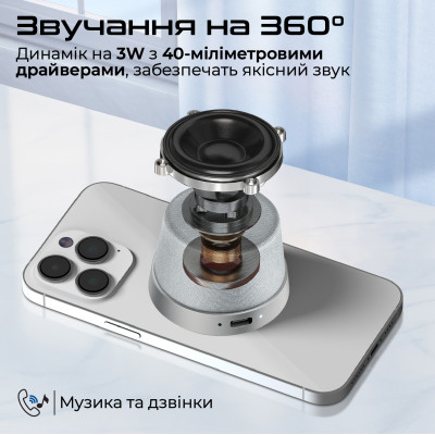 Акустична система Promate Punch 3W Silver Акустична система Promate Punch 3W Silver