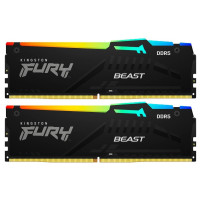 Модуль пам`яті DDR5 2x32GB/5200 Kingston Fury Beast RGB Black (KF552C40BBAK2-64)