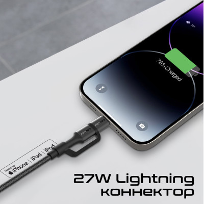 Кабель Promate USB Type-C - USB Type-C Lightning (M/M), 3A, 60W, 1.2 м, Black (powerlink-cci.black) Кабель Promate USB Type-C - USB Type-C Lightning (M/M), 3A, 60W, 1.2 м, Black (powerlink-cci.black)