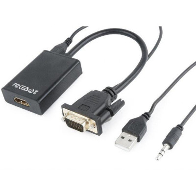 Адаптер Cablexpert HDMI - VGA (F/M), 0.15 м, Black (A-VGA-HDMI-01) Адаптер Cablexpert HDMI - VGA (F/M), 0.15 м, Black (A-VGA-HDMI-01)