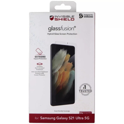 Захисна плiвка Zagg InvisibleShield GlassFusion+ Hybrid Glass для Samsung Galaxy S21 Ultra SM-G998 Transparent (200307502) Захисна плiвка Zagg InvisibleShield GlassFusion+ Hybrid Glass для Samsung Galaxy S21 Ultra SM-G998 Transparent (200307502)