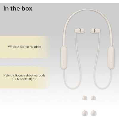 Bluetooth-гарнітура Sony WI-C100 Beige (WIC100C.CE7)