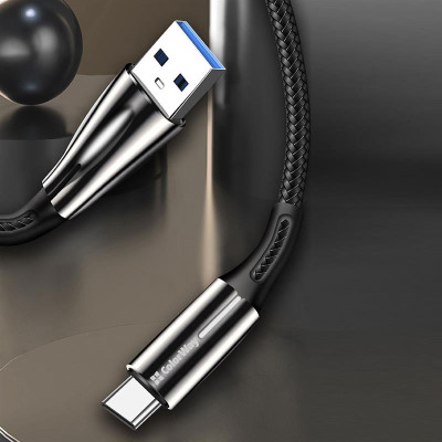 Кабель ColorWay USB - USB Type-C (M/M), Zinc Alloy + Led, 2.4 А, 1 м, Black (CW-CBUC035-BK) Кабель ColorWay USB - USB Type-C (M/M), Zinc Alloy + Led, 2.4 А, 1 м, Black (CW-CBUC035-BK)