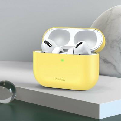 Чохол Usams US-BH569A Silicon Ultrathin для Apple AirPods Pro Yellow (BH569AP03) Чохол Usams US-BH569A Silicon Ultrathin для Apple AirPods Pro Yellow (BH569AP03)