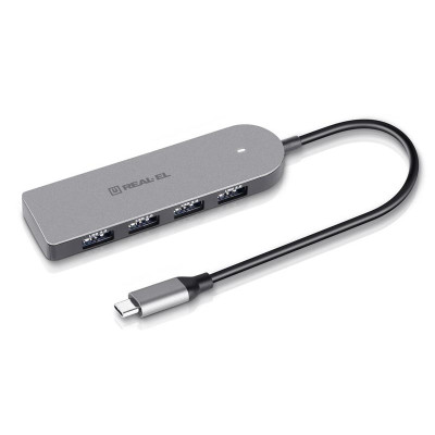 USB-хаб REAL-EL CQ-415 USB Type-C 4-в-1 USB-хаб REAL-EL CQ-415 USB Type-C 4-в-1