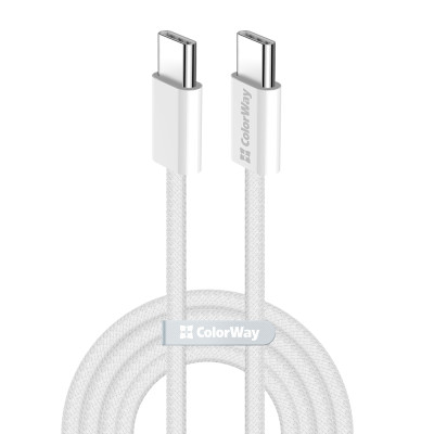 Кабель ColorWay USB Type-C + USB Type-C (M/M), 3.0 А, 1 м, Grey (CW-CBPDCC061-GR) Кабель ColorWay USB Type-C + USB Type-C (M/M), 3.0 А, 1 м, Grey (CW-CBPDCC061-GR)