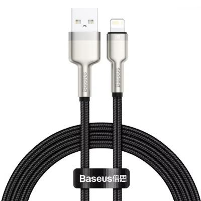 Кабель Baseus Cafule Metal USB - Lightning (M/M), 2.4A, 1 м Black (6953156202245) Кабель Baseus Cafule Metal USB - Lightning (M/M), 2.4A, 1 м Black (6953156202245)