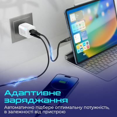 Зарядний пристрій Promate PowerPort-25AC White Зарядний пристрій Promate PowerPort-25AC White