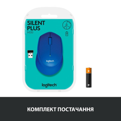 Миша бездротова Logitech M330 Silent Plus Blue (910-004910) Миша бездротова Logitech M330 Silent Plus Blue (910-004910)