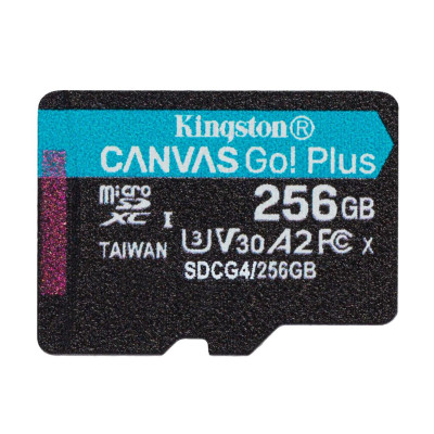 Карта пам`яті MicroSDXC 256GB UHS-I/U3 Class 10 Kingston Canvas Go! Plus R200/W160MB/s (SDCG4/256GBSP) Карта пам`яті MicroSDXC 256GB UHS-I/U3 Class 10 Kingston Canvas Go! Plus R200/W160MB/s (SDCG4/256GBSP)