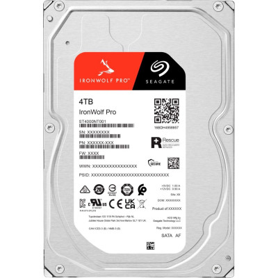 Накопичувач HDD SATA 4.0TB Seagate IronWolf Pro 7200rpm 256MB (ST4000NT001)
