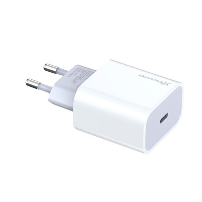 Мережевий зарядний пристрій Grand-X (1xUSB-C 20W) QC4.0, PD 3.0, FCP, AFC White (CH-770) Мережевий зарядний пристрій Grand-X (1xUSB-C 20W) QC4.0, PD 3.0, FCP, AFC White (CH-770)