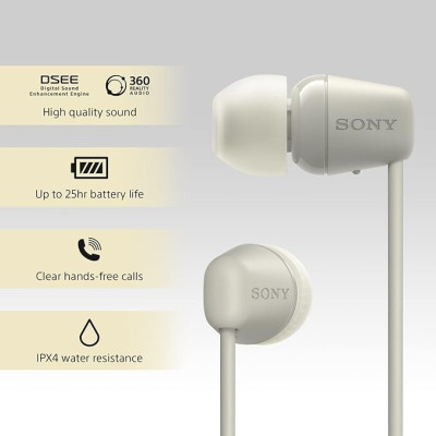 Bluetooth-гарнітура Sony WI-C100 Beige (WIC100C.CE7)