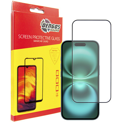 Захисне скло Dengos для Apple iPhone 16 Black Full Glue (TGFG-366) Захисне скло Dengos для Apple iPhone 16 Black Full Glue (TGFG-366)