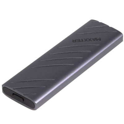Зовнішня кишеня Maxxter M.2 NVMe PCIe, USB 3.2 Type-C, Metal, Black (EHDE-2280D-01)