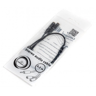 Аудіо-кабель Cablexpert 3.5 мм - 2х3.5 мм (M/F), 0.2 м, чорний (CCA-417M) Аудіо-кабель Cablexpert 3.5 мм - 2х3.5 мм (M/F), 0.2 м, чорний (CCA-417M)