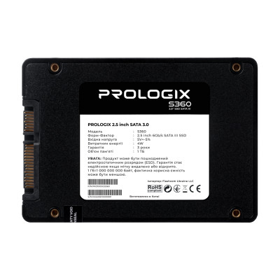 Накопичувач SSD 1TB Prologix S360 2.5 Накопичувач SSD 1TB Prologix S360 2.5