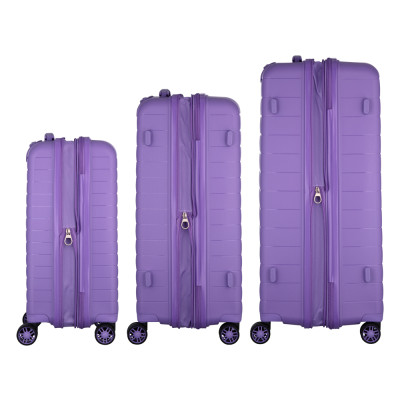 Набір валіз 2E, Aero, поліпропілен, (L+M+S), TSA, 4 колеса, EXP, лавандовий Набір валіз 2E, Aero, поліпропілен, (L+M+S), TSA, 4 колеса, EXP, лавандовий