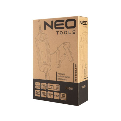 Зарядний пристрій Neo Tools, 4A/70Вт, 3-120А·год, для STD/AGM/GEL/LiFePO4 Зарядний пристрій Neo Tools, 4A/70Вт, 3-120А·год, для STD/AGM/GEL/LiFePO4