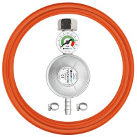 Комплект Cellfast підключення газового балону з вентилем KLF, євро стандарт (редуктор KLF G12 з манометром 1шт, шланг 2м 1шт, хомут 2шт)