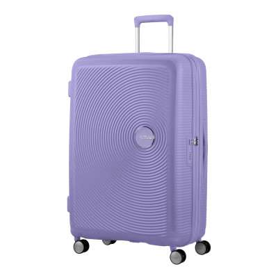 Валіза American Tourister, Soundbox, поліпропілен, велика, 77см,  97/110л, TSA, 4 колеса, EXP, лавандовий
