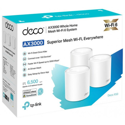 Система WiFi-Mesh TP-LINK Deco X50 AX3000, 3xGE LANWAN, 3мод