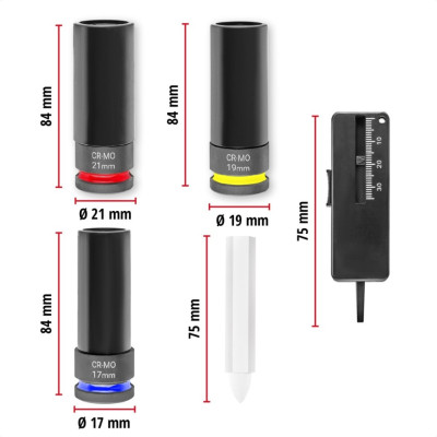 Набір ударних торцевих головок Einhell 80мм 1/2 Набір ударних торцевих головок Einhell 80мм 1/2