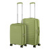 Набір валіз 2E, Aero, поліпропілен, (M+S), TSA, 4 колеса, EXP, оливково-зелений