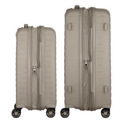 Набір валіз 2E, Aero, поліпропілен, (M+S), TSA, 4 колеса, EXP, сіро-коричневий Набір валіз 2E, Aero, поліпропілен, (M+S), TSA, 4 колеса, EXP, сіро-коричневий