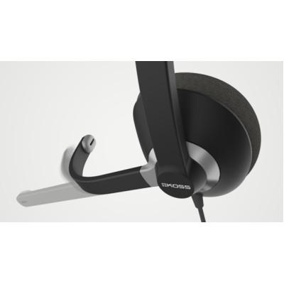 Гарнітура комп'ютерна стерео On-Ear Koss CS300, USB, Uni Mic, 2.4м, Чорний