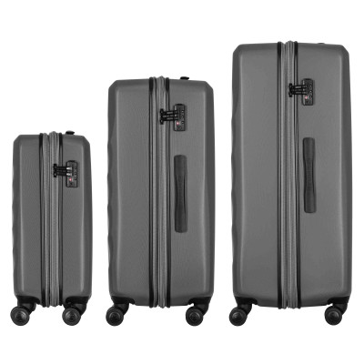 Набір валіз Wenger, Motion 3 в 1, (S,M,L), пластик, 4 колеса, сірий