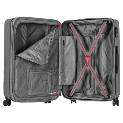 Валіза Wenger, Motion, полікарбонат, середня, 69см, 85/100л, TSA, 4 колеса, сірий