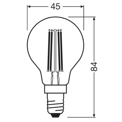 Лампа OSRAM LED E14 3.4Вт 4000K 470Лм P45 філаментна
