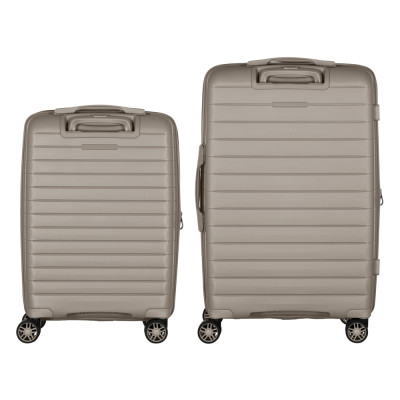 Набір валіз 2E, Aero, поліпропілен, (M+S), TSA, 4 колеса, EXP, сіро-коричневий Набір валіз 2E, Aero, поліпропілен, (M+S), TSA, 4 колеса, EXP, сіро-коричневий