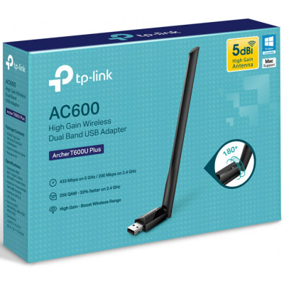 Адаптер WiFi TP-LINK Archer T600U plus AC600, USB