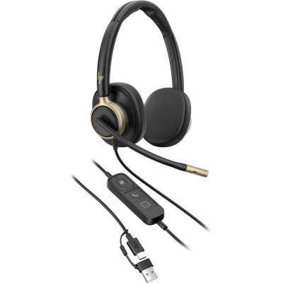 Гарнітура комп'ютерна стерео On-ear HP Poly Mission 825, USB-A, USB-C, 4 x Uni-mic, ANC, Beamforming, AI noise cancelling, Teams, Zoom, Google Meet, чорний Гарнітура комп'ютерна стерео On-ear HP Poly Mission 825, USB-A, USB-C, 4 x Uni-mic, ANC, Beamforming, AI noise cancelling, Teams, Zoom, Google Meet, чорний