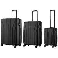 Набір валіз Wenger, Oryson 3 в 1, (S,M,L), пластик, 4 колеса, чорний