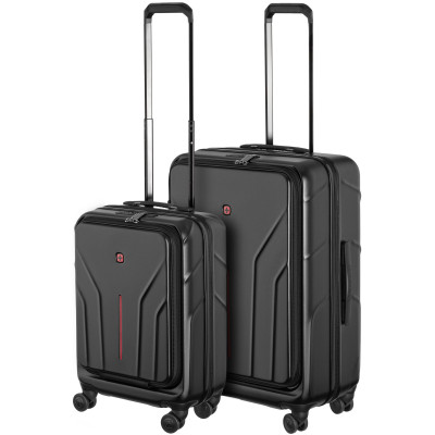 Набір валіз Wenger Amplix Hardside, полікарбонат, (S+M), TSA, 4 колеса, EXP, чорний