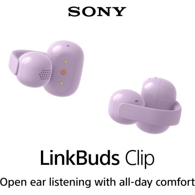 Навушники TWS Sony LinkBuds Clip BT 5.3, IPX4, SBC, AAC, Mic, Фіолетовий