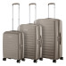 Набір валіз 2E, Aero, поліпропілен, (L+M+S), TSA, 4 колеса, EXP, сіро-коричневий