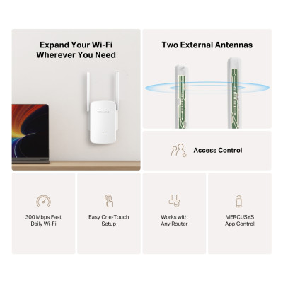 Розширювач покриття WiFi MERCUSYS ME12 N300