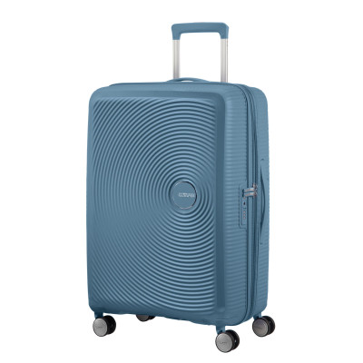 Валіза American Tourister, Soundbox, поліпропілен, середня, 67см, 71.5/81л, TSA, 4 колеса, EXP, сіро-синій Валіза American Tourister, Soundbox, поліпропілен, середня, 67см, 71.5/81л, TSA, 4 колеса, EXP, сіро-синій