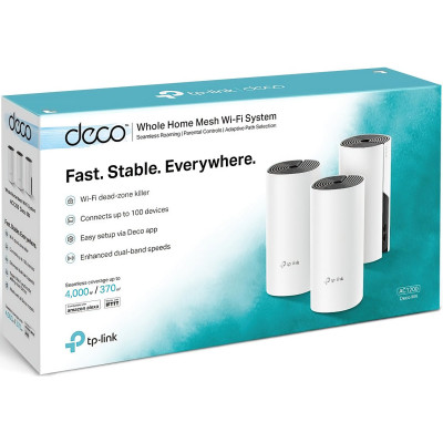 Система WiFi-Mesh TP-LINK Deco E4 AC1200, 2xFE LAN/WAN, 3мод