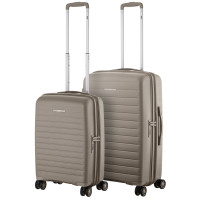 Набір валіз 2E, Aero, поліпропілен, (M+S), TSA, 4 колеса, EXP, сіро-коричневий Набір валіз 2E, Aero, поліпропілен, (M+S), TSA, 4 колеса, EXP, сіро-коричневий