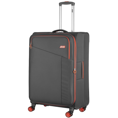 Валіза 2E, Trek, поліестер, середня, 64/78л, TSA, 4 колеса, EXP, сірий