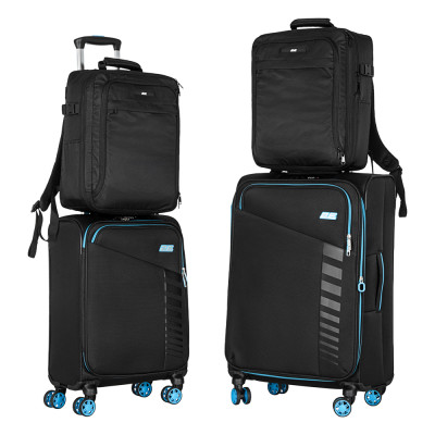 Набір валіз 2E, Trek, (M+S), TSA, 4 колеса, + 2 рюкзаки Cabin (2E-BPET-CABIN-BK), поліестр, чорний Набір валіз 2E, Trek, (M+S), TSA, 4 колеса, + 2 рюкзаки Cabin (2E-BPET-CABIN-BK), поліестр, чорний