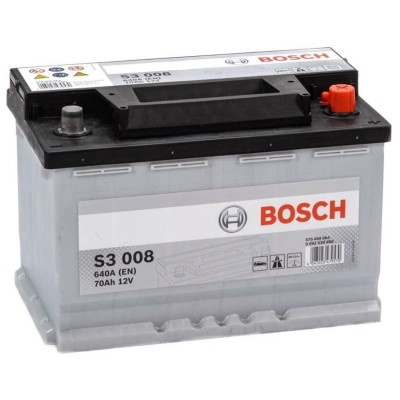 Акумулятор Bosch S3 12В 70А·год 640А R+ (0 092 S30 080)