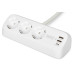 Блок розеток DIGITUS Office, 3xSchuko, 2xUSB-A, 1xUSB-C, 16A, 1.5м, вилка Schuko, білий