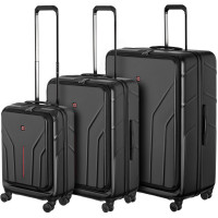 Набір валіз Wenger Amplix Hardside, полікарбонат, (S+M+L), TSA, 4 колеса, EXP, чорний
